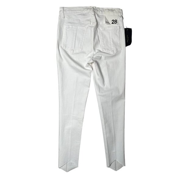 NWT Rag & Bone High Rise Ankle Skinny Jeans In White Manson Size 28 - Picture 4 of 10